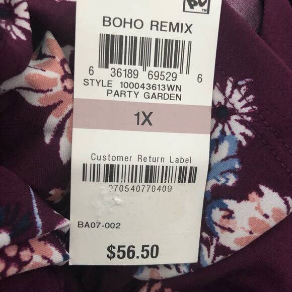 Style & Co. Plus Floral Twist V-Neck Blouse-3X - Picture 3 of 3